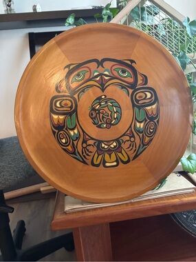 Vintage Indigenous Art on western cedar.